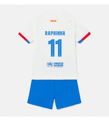 Maillot de foot Barcelona Raphinha Belloli #11 Extérieur enfant 2023-24 Manches Courte (+ pantalon court)